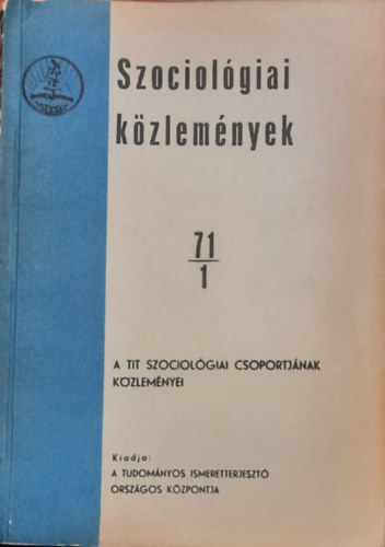 Herbai gnes  (szerk.) - Szociolgiai Kzlemnyek 71/1