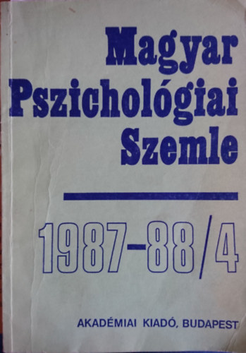 Magyar Pszicholgiai Szemle 1987-88/4