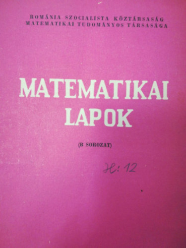 Matematikai lapok 3 (B sorozat) XVIII. vfolyam 1967. mrcius