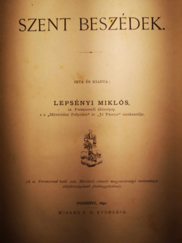 Leps�nyi Mikl�s - Alkalmi Szent Besz�dek