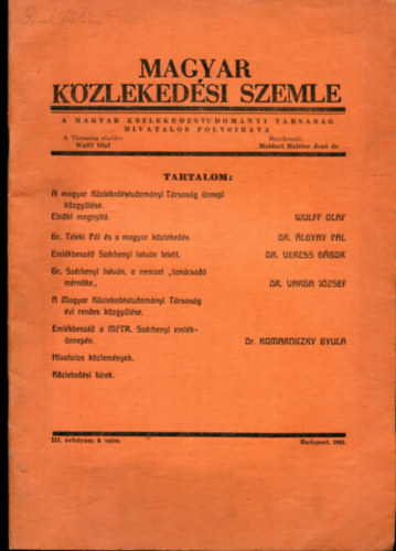 Dr. Malduri Mal�ter Jen� - Magyar K�zleked�si szemle III. �vfolyam 6. sz�m