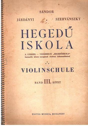 Jrdnyi-Sndor-Szervnyszky - Heged iskola III.