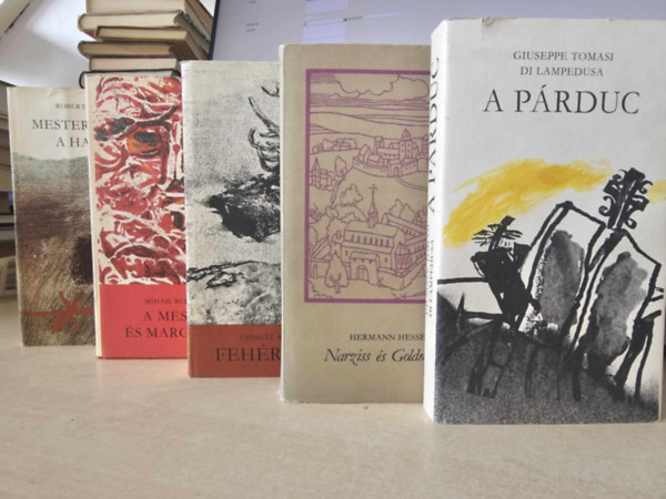 Csingiz Ajtmatov, Robert Merle, Hermann Hesse, Giuseppe Tomasi Di Lampedusa Mihail Bulgakov - A Mester és Margarita+ Fehér hajó + Mesterségem a halál +Narziss és Goldmund+ A párduc (5 kötet egyben) KÖNYVMENTŐ AJÁNLAT