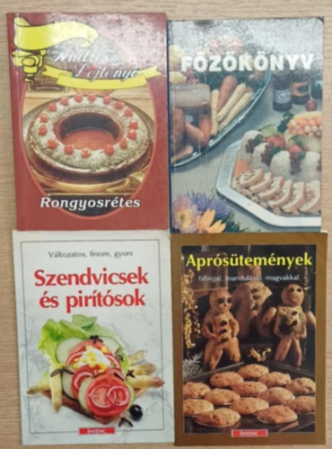 Lejt�nyi-Waldhauser, K. T�th Kl�ra , Maren Bustorf-Hirsch V. Andresz (szerk.) - 4 db szak�csk�nyv: Rongyosr�tes - F�z�k�nyv - Szendvicsek �s pir�t�sok - Apr�s�tem�nyek