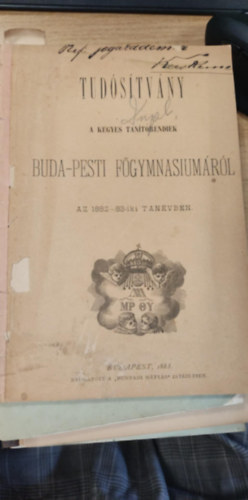 Tudstvny a kegyes tantrendiek buda-pesti fgymnasiumrl az 1882-83-iki tanvben