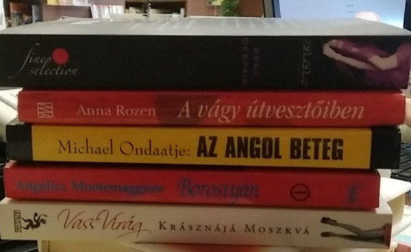 Angelica Montemaggiore, Michael Ondaatje, Anna Rozen Vass Virág - 5 db-os KÖNYVMENTŐ AJÁNLAT, romantikus: Krásznájá Moszkvá+ Borostyán+ Az angol beteg+ A vágy útvesztőiben+ Fekete bárány