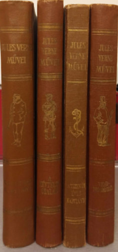 Jules Verne - 4 DB JULES VERNE KÖNYV: HATTERAS KAPITÁNY+A NÉVTELEN CSALÁD+A TIZENÖT ÉVES KAPITÁNY+VILÁGFELFORDULÁS