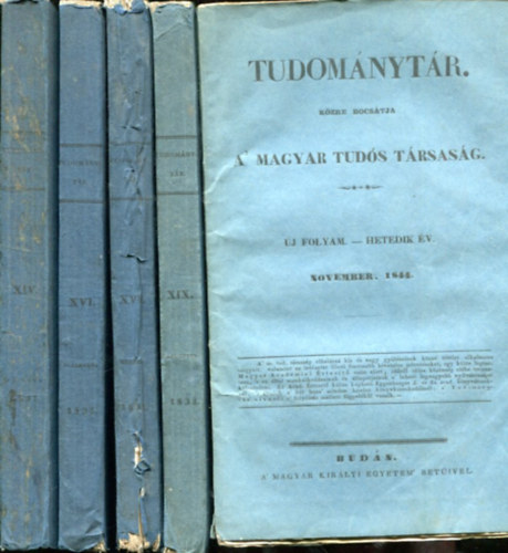 Több szerző - 5 db Tudománytár (Magyar tudós társaság)