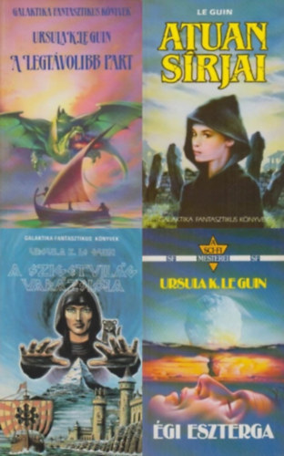 Ursula K. Le Guin - 4 db Ursula K. Le Guin sci-fi reg�ny: A  Szigetvil�g sorozat 1-3.: A Szigetvil�g var�zsl�ja  + Atuan s�rjai  + A legt�volibb part  + �gi eszterga