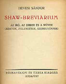 Hevesi Sndor - Shaw-Brevirium