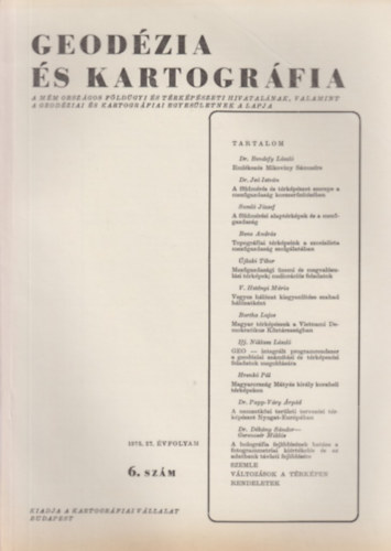 Dr. Jo Istvn  (szerk.) - Geodzia s Kartogrfia 1975/6. szm