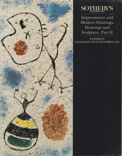 Sotheby's: Impressionist and Modern Paintings, Deawings and Sculpture Part II. (30. november 1994.)
