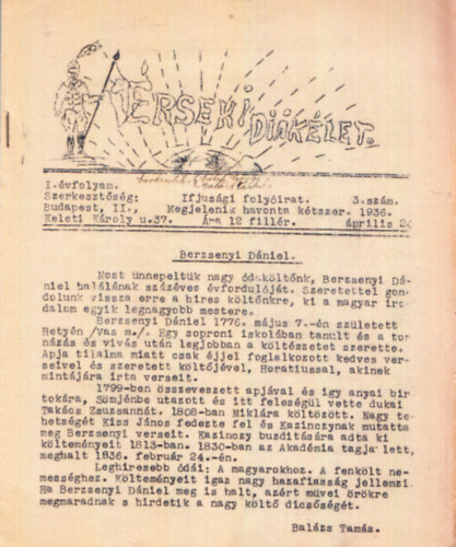rseki diklet (I. vfolyam, 3. szm)- 1936. prilis