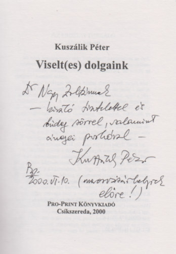 Kusz�lik P�ter - Viselt(es) dolgaink