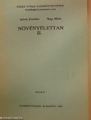 Kves Erzsbet-Nagy Mria - Nvnylettan II. /Kzirat/