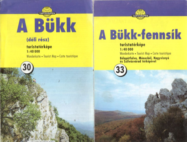 2 db Bkk trkp: A Bkk (dli rsz) 30, A Bkk-fennsk turistatrkpe  1:40 000 (33) 2000-es