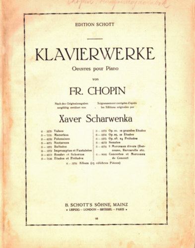 Fr. Chopin - Fr. Chopin: Klavierwerke (Zongoram�vek)