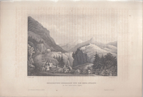 Bergfestung Lesseillon und die Cenis-strasse in den Savoy'schen Alpen (L'Esseillon gt s a Cenis t a Savoyai Alpokban, Franciaorszg, Eurpa) (16x23,5 cm lapmret eredeti aclmetszet, 1856-bl)