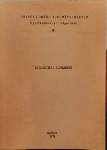 Nagy Ferenc \ (szerk.) - Nyelvtudományi dolgozatok18. Statisztikai elemzések