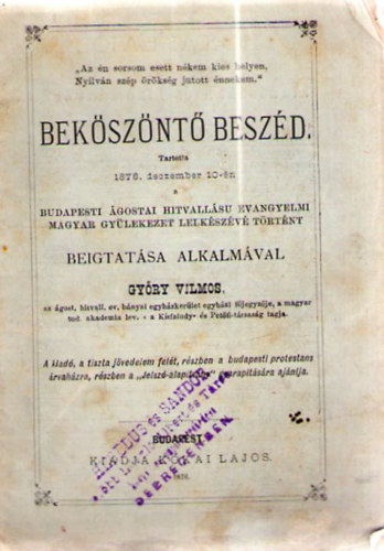 Beköszöntő beszéd