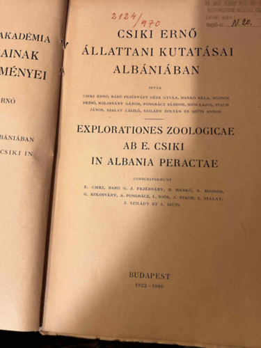 Gróf Teleki Pál - Csiki Ernő állattani kutatásai Albániában