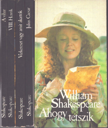 William Shakespeare - 5 db Shakespeare k�tet: Ahogy tetszik - A vihar - VIII. Henrik - V�zkereszt vagy amit akartok - Julius Caesar