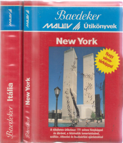 2db Baedeker Malév Útikönyv - New York + Itália