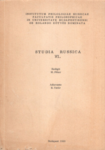 Studia Russica VI. ( orosz-magyar nyelvszeti knyv )