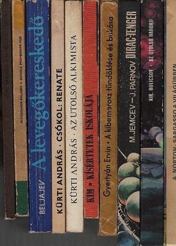 10 db. sci-fi regny (Sargasso a vilgrben + Az utols hbor + Dirac-tenger + A kibernerosz tndklse s buksa + Ksrtetek iskolja + Az utols alkimista + Cskol: Renate + A levegkeresked + Dowell professzor feje + A mimza