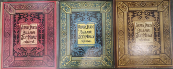 3 db. Arany J�nos ballad�i Zichy Mih�ly rajzaival (facsimile kiad�s, f�li� m�ret)
