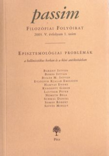 Passim (Filozófiai Folyóirat) 2003/V. évfolyam 1. szám