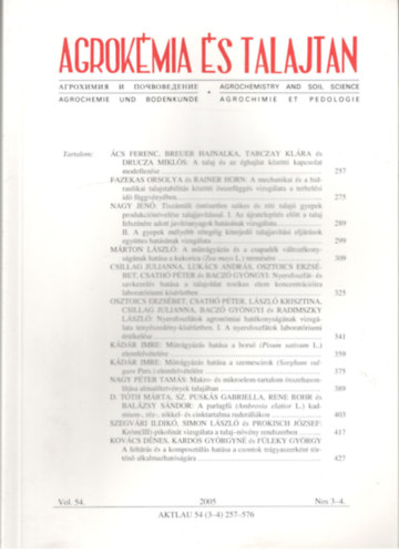 Agrok�mia �s talajtan (2005. 3-4)