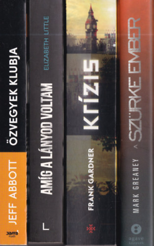 Elizabeth Little, Frank Gardner, Mark Greaney Jeff Abbott - 4 db. krimi: �zvegyek klubja + Am�g a l�nyod voltam + Kr�zis + A sz�rke ember