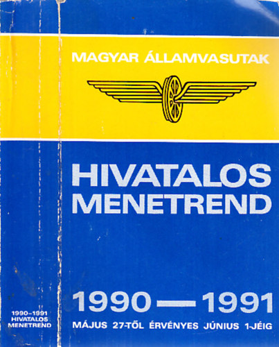 Hivatalos menetrend 1990-1991. (Magyar �llamvasutak)
