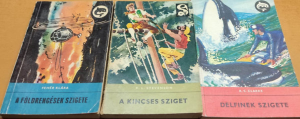 R. L. Stevenson, Fehr Klra, A.C. Clarke - 3 db, Delfin knyv, sziget: A fldrengsek szigete + A kincses sziget + Delfinek szigete