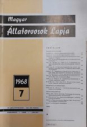 Magyar �llatorvosok Lapja - 1968 7., 23. �vfolyam 329-384 oldal
