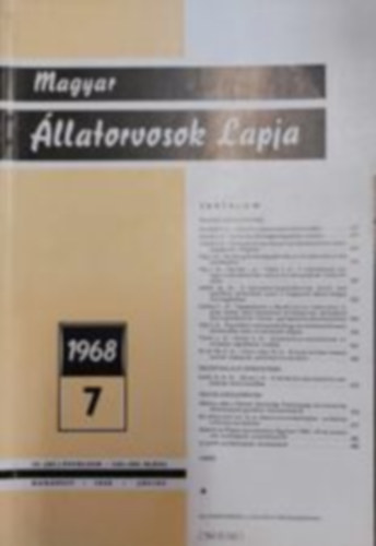 Magyar llatorvosok Lapja - 1968 7., 23. vfolyam 329-384 oldal