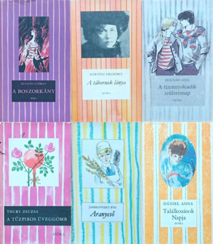 Szántó György, Molnár Géza, Dániel Anna, Kertész Erzsébet, Janikovszky Éva Thury Zsuzsa - 6 db regény a Csíkos könyvek sorozatból: Aranyeső + A tábornok lánya + Találkozások napja + A tizennyolcadik születésnap + A boszorkány + A tűzpiros üveggömb