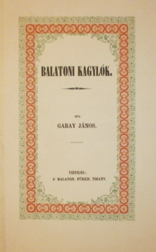 Garay Jnos - Balatoni kagylk