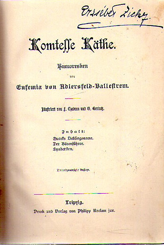 Eufemia Adlersfeld-Ballestrem - Komtesse Kthe (Humoresken)