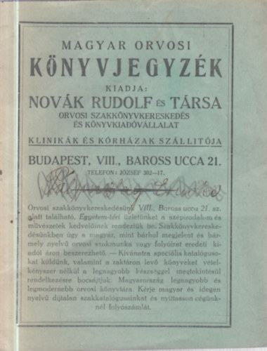 Magyar orvosi k�nyvjegyz�k