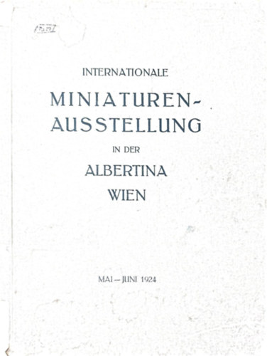 Schidlof - Katalog der Internationalen Miniaturen-Ausstellung in der Albertina Wien (Mai-Juni 1924)