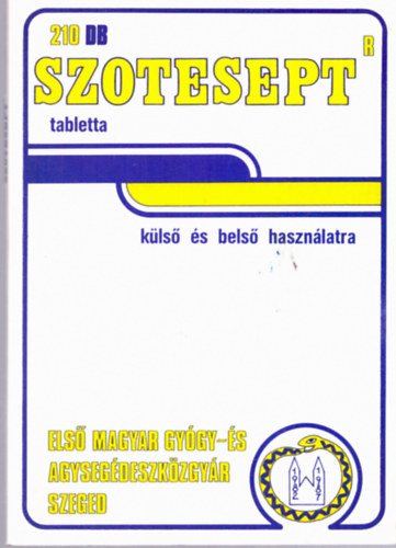 Apti Andrs - 210 db SZOTESEPT tabletta (A Szegedi Orvostudomnyi Egyetem vgzs hallgatinak vknyve 1982-1987)
