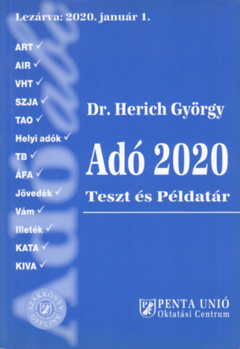 Dr Herich György - Adó 2020 (Teszt és példatár)