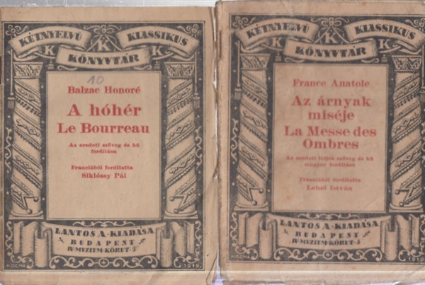 2 db. Kétnyelvű Klassikus Könyvtár (Az árnyak miséje + A hóhér)