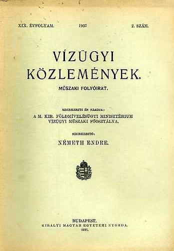 Nmeth Endre - Vzgyi kzlemnyek XIX. 2. szm. 1937.