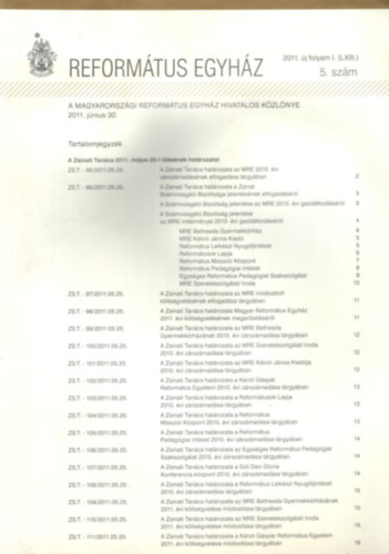 Reformtus egyhz 2011. j folyam 5. szm