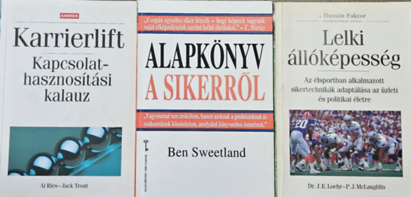 J.E. Dr.-McLaughlin, P.J., Al Ries Jack Trout, Ben Sweetland Loehr - 3 db menedzser knyv:Lelki llkpessg + Karrierlift - Kapcsolathasznostsi kalauz + Alapknyv a sikerrl