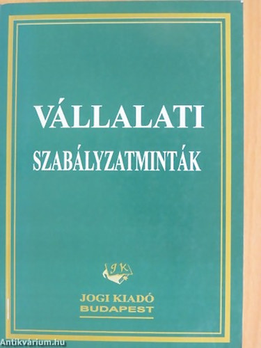 V�llalati szab�lyzatmint�k