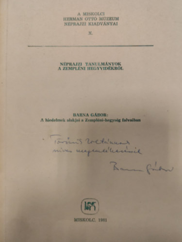 Barna Gbor - A hiedelmek alakjai a Zemplni-hegysg falvaiban